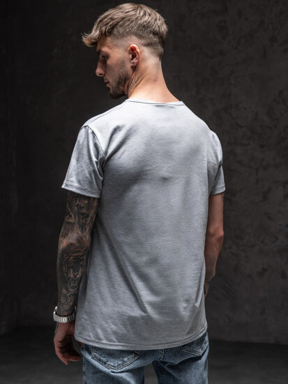 Camiseta de manga corta con impresión para hombre gris Bolf KS2552