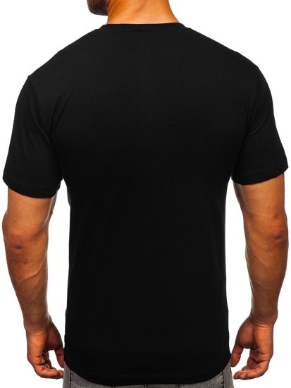 Camiseta de manga corta con impresión para hombre negro Bolf 10858