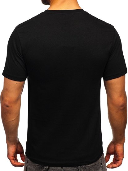 Camiseta de manga corta con impresión para hombre negro Bolf 192244