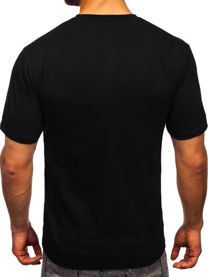 Camiseta de manga corta con impresión para hombre negro Bolf 2309-1