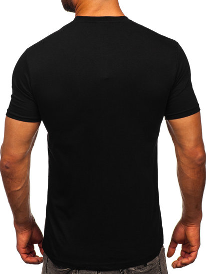 Camiseta de manga corta con impresión para hombre negro Bolf Y70019