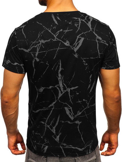 Camiseta de manga corta con impresión para hombre negro Bolf Y70030