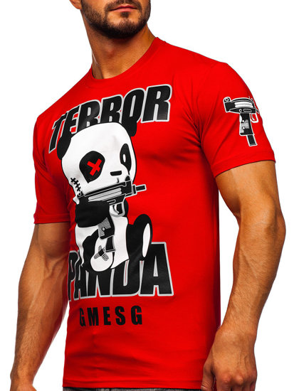 Camiseta de manga corta con impresión para hombre rojo Bolf 2291