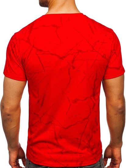 Camiseta de manga corta con impresión para hombre rojo Bolf Y70026