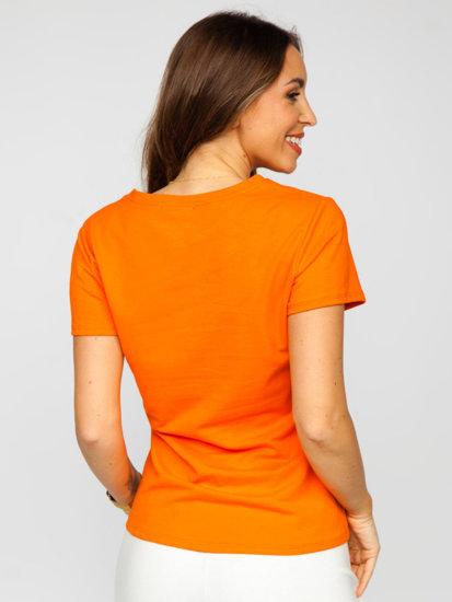 Camiseta de manga corta con parches para mujer naranja Bolf 52352