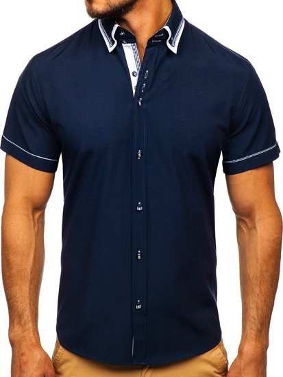 Camiseta de manga corta para hombre azul oscuro Bolf 3520