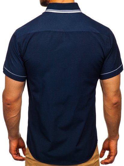 Camiseta de manga corta para hombre azul oscuro Bolf 3520