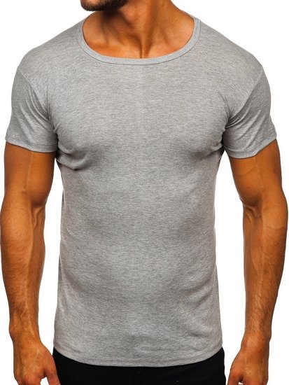 Camiseta de manga corta para hombre sin estampado gris Bolf NB003  