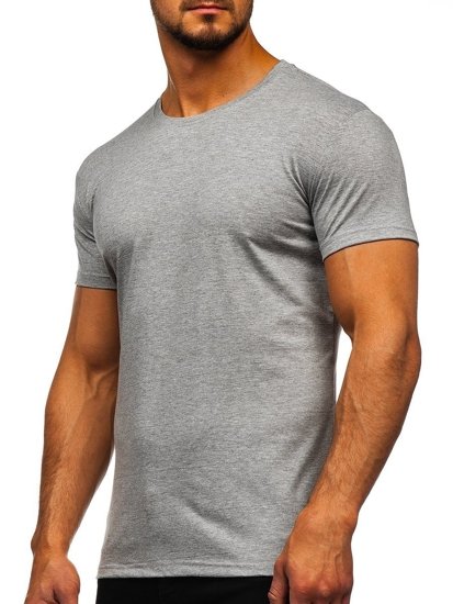 Camiseta de manga corta sin estampado para hombre gris oscuro Bolf 2005