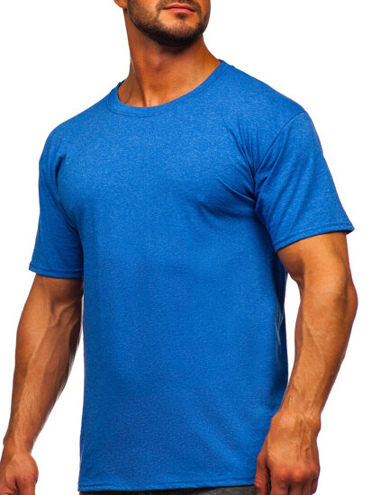 Camiseta de manga corta sin impresión para hombre azul Bolf B10