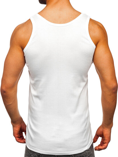 Camiseta de manga corta sin impresión para hombre blanco Bolf 6000