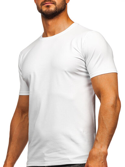 Camiseta de manga corta sin impresión para hombre blanco Bolf M216