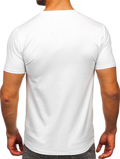 Camiseta de manga corta sin impresión para hombre blanco Bolf M216