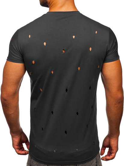 Camiseta de manga corta sin impresión para hombre grafito Bolf 3009