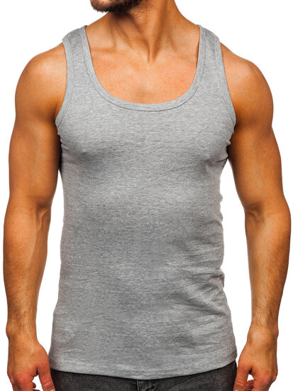 Camiseta de manga corta sin impresión para hombre gris Bolf 6000-3P