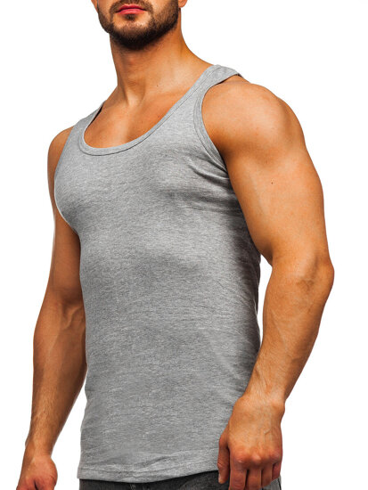 Camiseta de manga corta sin impresión para hombre gris Bolf 6000-3P