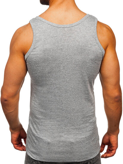 Camiseta de manga corta sin impresión para hombre gris Bolf 6000-3P