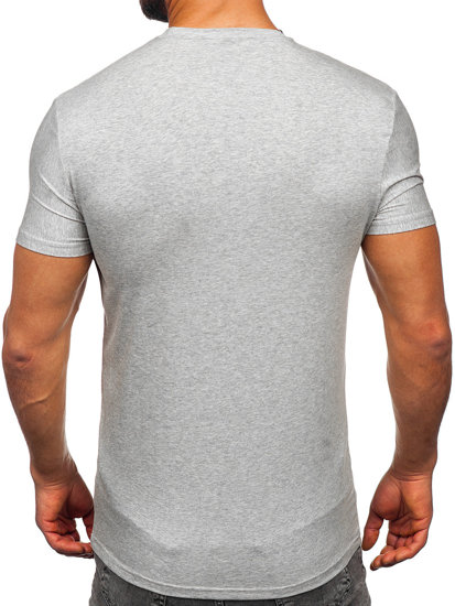 Camiseta de manga corta sin impresión para hombre gris Bolf MT3001 