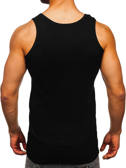 Camiseta de manga corta sin impresión para hombre negro Bolf 6000-3P