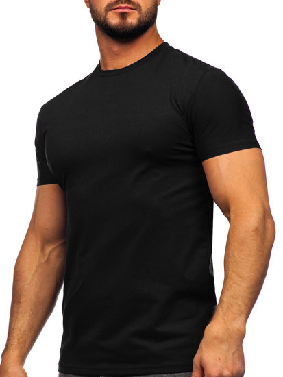 Camiseta de manga corta sin impresión para hombre negro Bolf MT3001 