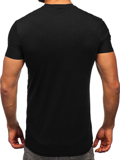 Camiseta de manga corta sin impresión para hombre negro Bolf MT3001 