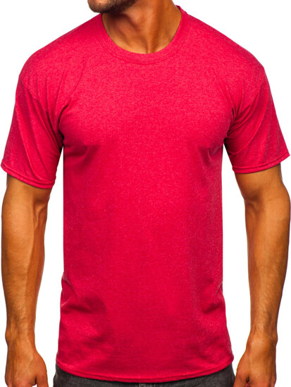 Camiseta de manga corta sin impresión para hombre rojo Bolf B10