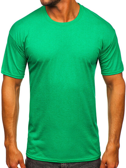 Camiseta de manga corta sin impresión para hombre verde Bolf B10