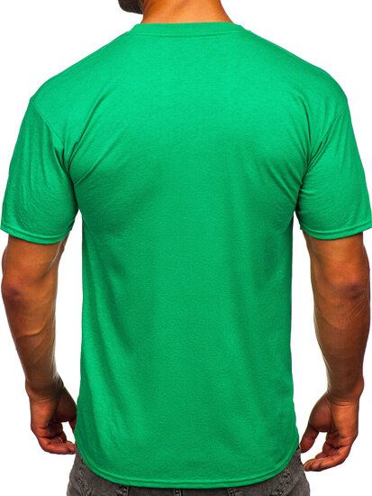 Camiseta de manga corta sin impresión para hombre verde Bolf B10