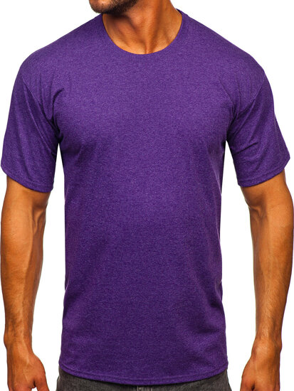 Camiseta de manga corta sin impresión para hombre violeta Bolf B10