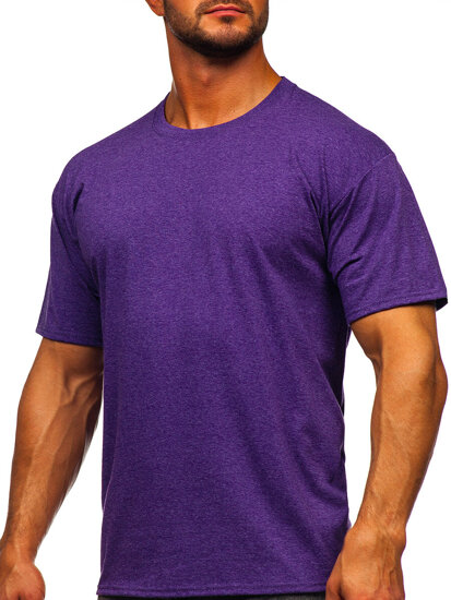 Camiseta de manga corta sin impresión para hombre violeta Bolf B10