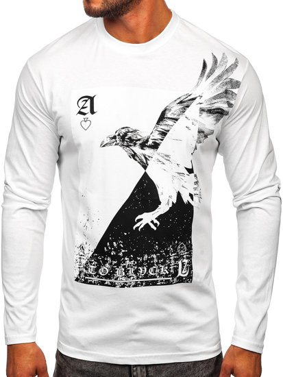 Camiseta de manga larga con impresión para hombre blanco Bolf 146741