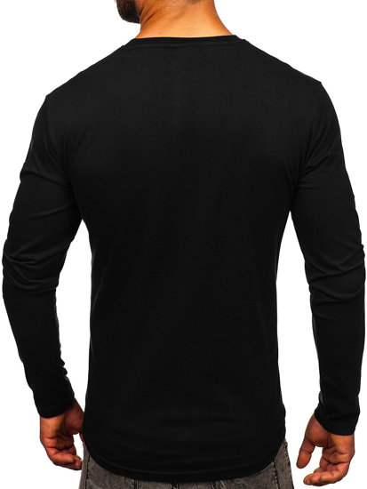 Camiseta de manga larga con impresión para hombre negro Bolf 146744