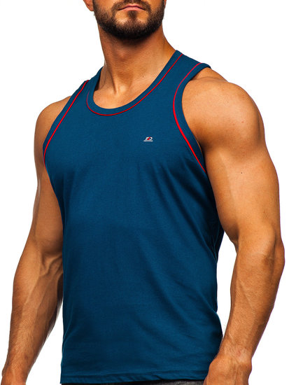 Camiseta de tirantes anchos azul oscuro Bolf 14276