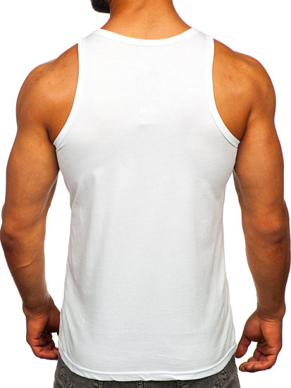 Camiseta de tirantes anchos con impresión blanco Bolf 143025