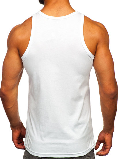 Camiseta de tirantes anchos con impresión blanco Bolf 143027