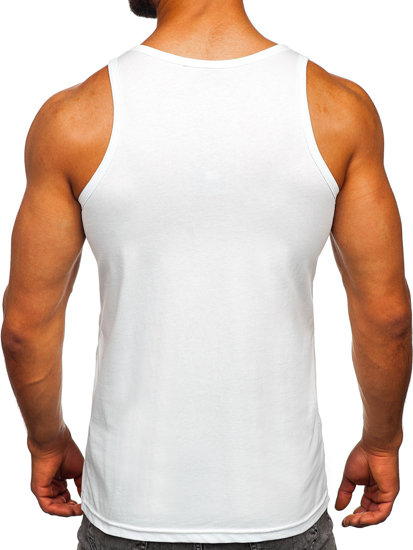 Camiseta de tirantes anchos con impresión blanco Bolf 143028