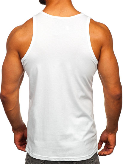 Camiseta de tirantes anchos con impresión blanco Bolf 143030