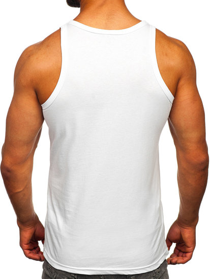 Camiseta de tirantes anchos con impresión blanco Bolf 143032