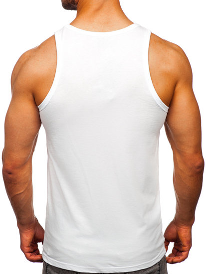 Camiseta de tirantes anchos con impresión blanco Bolf 14850