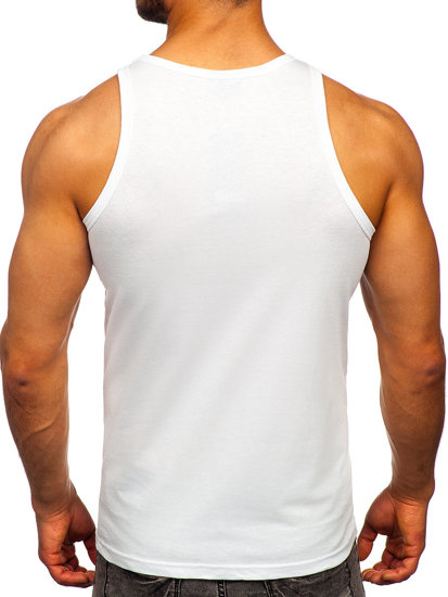 Camiseta de tirantes anchos con impresión blanco Bolf 14852