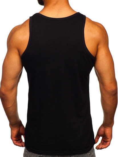 Camiseta de tirantes anchos con impresión negro Bolf 143025