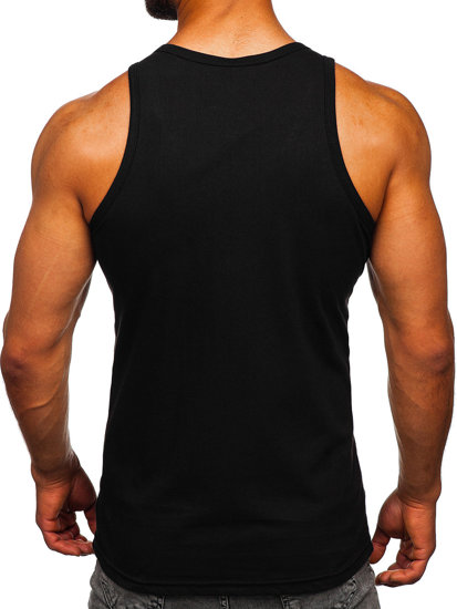 Camiseta de tirantes anchos con impresión negro Bolf 143028