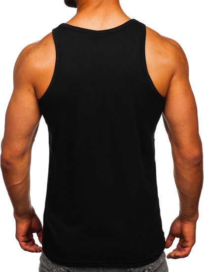 Camiseta de tirantes anchos con impresión negro Bolf 143029