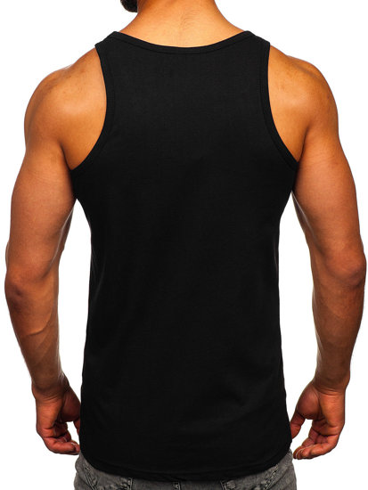 Camiseta de tirantes anchos con impresión negro Bolf 143032