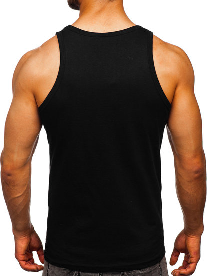 Camiseta de tirantes anchos con impresión negro Bolf 14852