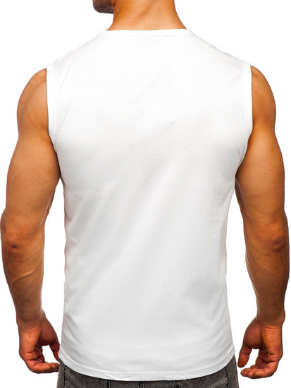 Camiseta de tirantes con impresión blanco Bolf 14807