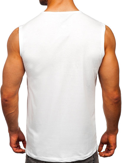 Camiseta de tirantes con impresión blanco Bolf 14827