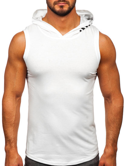 Camiseta de tirantes con impresión para hombre blanco Bolf 2537