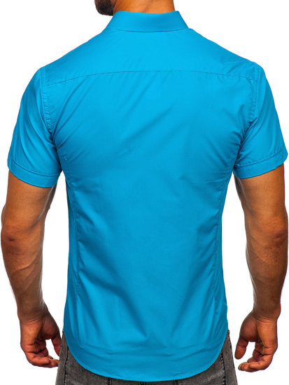 Camiseta elegante a manga corta para hombre color azul Bolf 7501