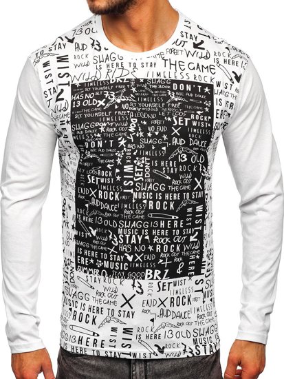 Camiseta estampada a manga larga para hombre color blanco Bolf 1213